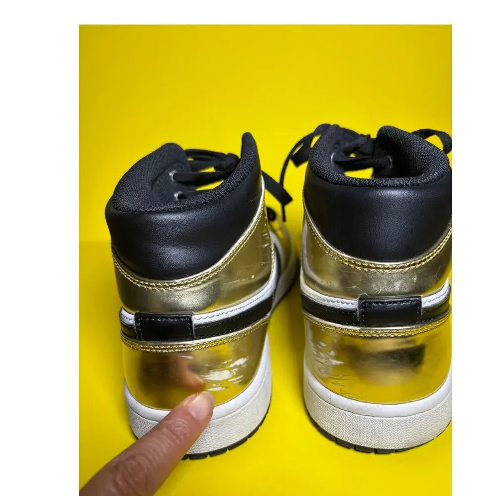 Nike Air Jordan 1 Mid SE Metallic Gold Black White DC1419-700 Size 9.5